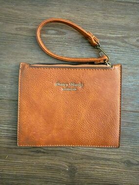 Darcy Marks London Tan Leather Wristlet Clutch